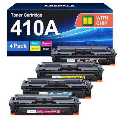 Immagine di 410A Toner Compatibile per HP CF410A CF411A CF412A CF413A Cartucce Color Laserjet Pro MFP M477fnw M452nw M452dn M477fdw M477fdn m377dw M452dw M477dw M477 (Confezione da 4)