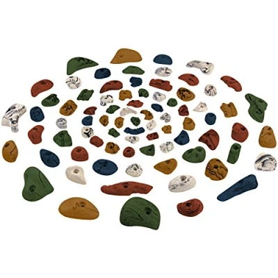 Immagine di ALPIDEX 80 Prese da Arrampicata in Kit principiante per Una Parete di ca 6 10 m² Superficie Arrampicata, Colore:colorato