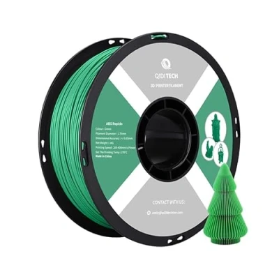 Immagine di QIDI TECH Filamento ABS Rapido 1,75mm, Stampante 3D 1 kg (2.2lbs), Adatto per la Stampa ad Alta Velocità, alla Maggior Parte Delle Stampanti FDM, Altamente resistente, Verde