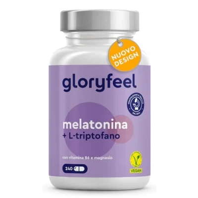 Immagine di Melatonina 0,5mg + L Triptofano 250 mg Complex, 240 Capsule, Scorta di 4 Mesi, Integratore Sonno, per Dormire, Testato in Laboratorio, 100% Vegan