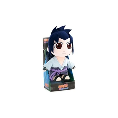 Immagine di Peluche dei Personaggi di Naruto 25cm Naruto, Kakashi, Sasuke, Kurama Edizione da Collezione Qualità Super Soft (25cm con Display, Sasuke)