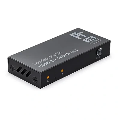 Immagine di FeinTech SW210 HDMI Switch 4k 120Hz 2 in 1 Out o bidirezionale, 8K, 48 Gbps, 2.1, splitter HDMI, distributore supporta HDR, VRR, ALLM e Dolby Vision, HDCP 2.2 2.3