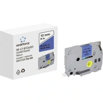 Immagine di Cassetta nastro Renkforce RF LT BTZe531 Compatibile sostituisce Brother TZe 531 12 mm Colore Nastro: Blu carattere: Nero 8 m
