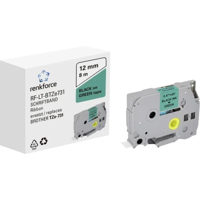 Immagine di Cassetta nastro Renkforce RF LT BTZe731 Compatibile sostituisce Brother TZe 731 12 mm Colore Nastro: Verde carattere: Nero 8 m