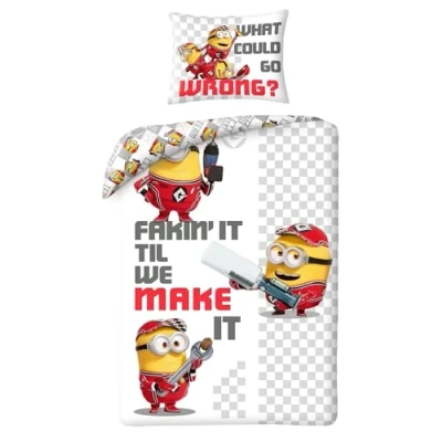 Immagine di Halantex Set Letto MINIONS We Make It Cattivissimo Me 4 Copripiumino 140x200cm con federa 70x90cm 100% Poliestere Multicolore