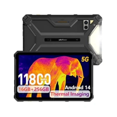 Immagine di Ulefone Armor Pad 4T Ultra 5G Rugged Tablet Android 14 con Termocamera, 10.36 Pollici,10080mAh,16GB+256GB/SD 2TB 1100 LED Licht, 50MP+32MP, IP68 Impermeabile Dual SIM/5G WiFi/OTG/NFC
