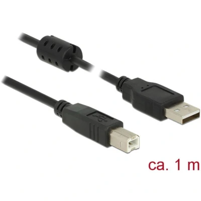 Immagine di Delock Cavo USB 2.0 Spina A, B 1.00 m Nero con nucleo in ferrite 84895