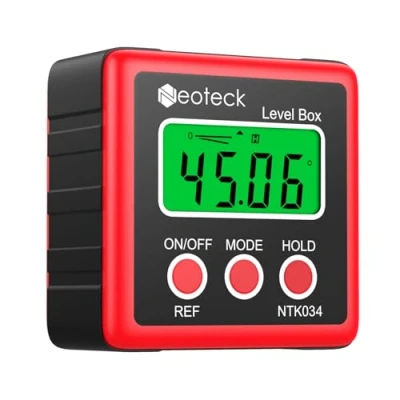 Immagine di Neoteck Angle Finder Digitale/LCD Goniometro Inclinometro Impermeabile Digitale/Bevel Box Livello Misuratore Angolo Magnetico Auto Spegnimento Colore Rosso