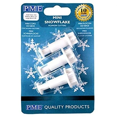 Immagine di PME SF709 Tagliapasta ad Espulsione per Fiocchi di Neve Piccoli, Set 3, Plastic, Bianco