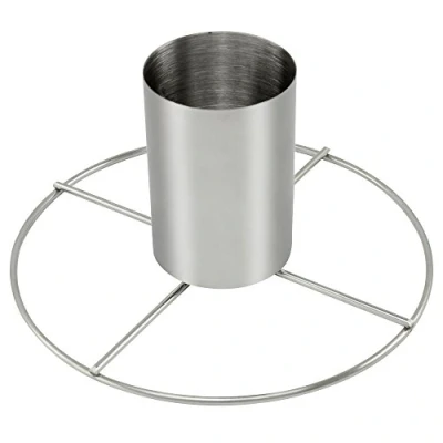 Immagine di COM FOUR® girarrosto di pollo in acciaio inox grigliatore con contenitore aroma per cucinare polli interi nel forno e sulla griglia (01 pezzo aroma)