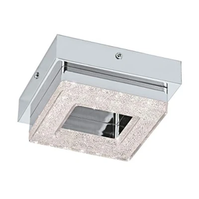 Immagine di Eglo Lampada da parete o soffitto, acciaio, integrato, Cromo, trasparente, 14 x 6 cm, led