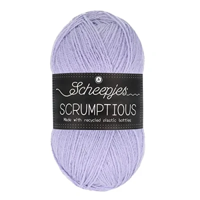 Immagine di Scheepjes Scrumptious Cotone Filato, Poliestere Riciclato 50% Acrilico, 334 Lavender Slice, 1x100g