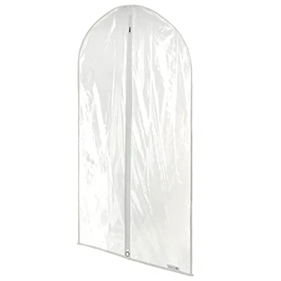 Immagine di Hangerworld 6 Custodie Porta Abiti 102cm Impermeabili Trasparenti con Zip e Bordi Bianchi