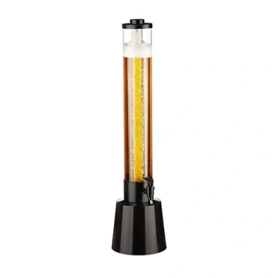 Immagine di Relaxdays Spillatore di Birra da Tavolo, 3 Litri, Sistema Raffreddamento, Dispenser con Rubinetto, Trasparente Nero