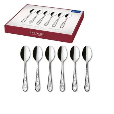 Immagine di Villeroy &amp; Boch Toy&#039;s Delight set di posate con cucchiaini da caffè per 6 persone, pezzi, lavabile in lavastoviglie, acciaio inox, posate, cucchiai, inox