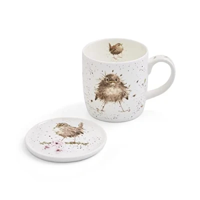 Immagine di Wrendale by Royal Worcester Tazza e sottobicchieri con uccelli, multicolore