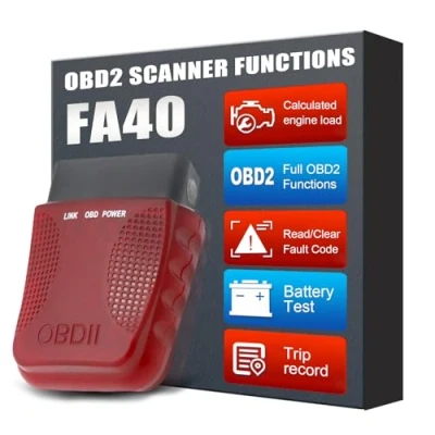 Immagine di Strumento diagnostico Senza Fili dell&#039;automobile dello Scanner OBD2, Adattatore OBDII per Il Lettore Android di iPhone iOS e Applicazione Test Errore del Veicolo (Meili Rosso)