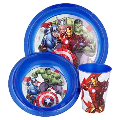 Immagine di STOR Set 3 PZ (Piatto, Ciotola E Easy 260 ML) Avengers Rolling Thunder, Multicolore, Estándar