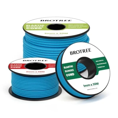Immagine di Brotree Corda Elastica 2mm x 30m Filo Elastico Gomma Elastici per Fai da Te, Artigianato, Cucito, Perline, Gioielli, Braccialetto, Tende e Zaino Blu