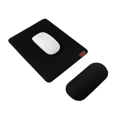 Immagine di SenseAGE Ingrandisci Mouse Pad e Set di poggiapolsi del Mouse, Tappetino ergonomico per con Base Antiscivolo Tastiera, Comodo la digitazione Sollievo dal Dolore, Nero