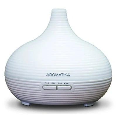 Immagine di Diffusore di Olio Essenziale 300ml Aromi Ultrasuoni Umidificatore Ambiente Colori Led Casa Ufficio Yoga Spa Ideale per Regali Bianco Luce notturna