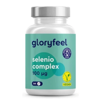 Immagine di Integratore Selenio 365 Compresse Vegan (Scorta 1+Anno) 100µg Alto Dosaggio, Supporto Tiroide &amp; Difese Immunitarie, Complesso di Selenito Sodio e L Selenmetionina, Testato in Laboratorio
