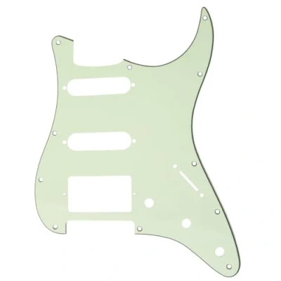 Immagine di Musiclily SSH 11 Fori Strat Battipenna Chitarra Pickguard per Fender USA/Messico Stratocaster Standard Stile Moderno,3 strati Mint Green