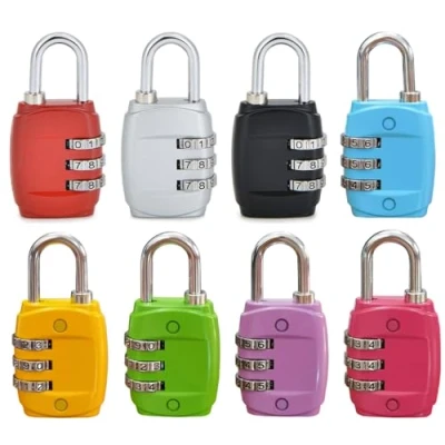 Immagine di Kellegour 8 Pezzi Lucchetto Combinazione 3 Cifre,Lucchetto a Combinazione,Lucchetto per Bagagli,Lucchetto Valigia Bagagli,Ufficio,Borse,Armadietto Palestra(8 Colori)