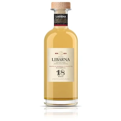 Immagine di Libarna Grappa Riserva 70cl da uve Barbera e Dolcetto invecchiata 18 mesi. Strutturata complessa. 42% vol.