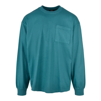 Immagine di Urban Classics Pigment DYED Maglietta a manica lunga, Uomo, Taglia: Small, Teal