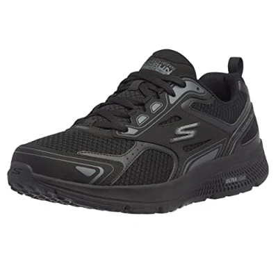 Immagine di Skechers Go Run Consistent, Scarpe da ginnastica Uomo, Black Leather Synthetic Charcoal Trim, 41 EU