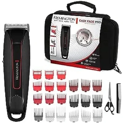 Immagine di Remington Tagliacapelli Lame Autoaffilanti in Acciaio Inox 10 pettini, 9 pettini di fissaggio e altri set accessori, Funzionamento a batteria agli ioni litio, Easy Fade HC550