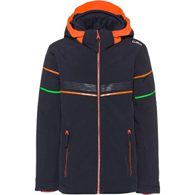 Immagine di CMP Giacca elasticizzata da sci bambini con cappuccio removibilie, Black Blue, 104