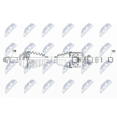 Immagine di NTY NPW PE 029 Albero motore / Semiasse Assale anteriore Dx 1015 PEUGEOT: 508 I SW