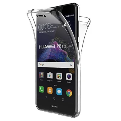 Immagine di AICEK Cover Huawei P8 Lite 2017, 360 Full Body 2017 Silicone Case Molle di TPU Trasparente Sottile Custodia per