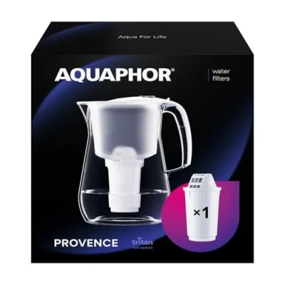Immagine di AQUAPHOR Provence caraffa filtrante con 1 Filtro A5 I per Acqua da 4,2l Realizzata in TRITAN Riduce calcare e Cloro Tavolo Perfetto la Famiglia