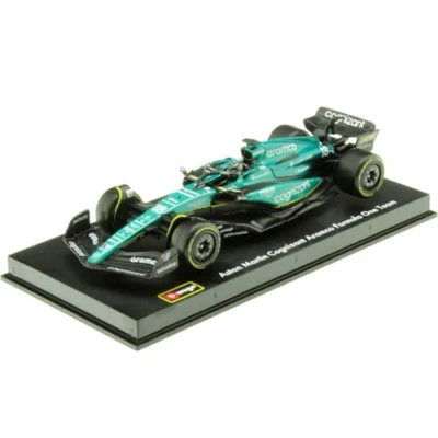 Immagine di Bburago Formula 1 F1 Asto Martin AMR 23 Lance Stroll con casco (2023) Scala 1:43 Replica auto da corsa collezione pressofusa crebilmente dettagliata