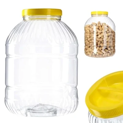 Immagine di KADAX Barattolo con coperchio, contenitore in plastica, manico, di plastica per alimenti, da cucina (rotondo 8L)