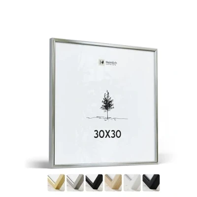 Immagine di Heimlich® 1x Cornice 30x30 cm in metallo argento champagne per documenti Collage grande alluminio quadri Quadrato
