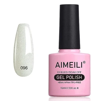 Immagine di AIMEILI HEMA FREE Smalto Semipermente per Unghie in Gel UV LED Smalti Colori Manicure Soak Off Dancing Little Snow (096) 10ml