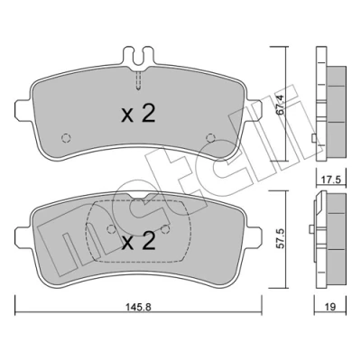 Immagine di METELLI 22 1200 0 Kit pastiglie freno Predisposto per contatto segnalazione usura MERCEDES BENZ: Classe C T modell, Sedan, Coupe
