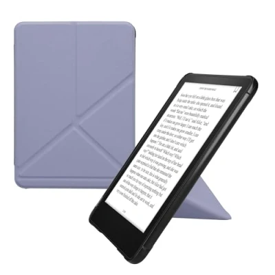 Immagine di kwmobile Custodia Pieghevole Origami Compatibile con Amazon Kindle Paperwhite (12. Gen 2024) / Colorsoft Cover Magnetica Pelle PU eReader Stand lavanda