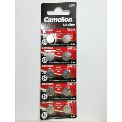 Immagine di Camelion Ag10 / Lr54 189/389 Lr1130 Confezione da 10 batterie alcaline a lunga durata (data di scadenza marchiata)