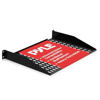 Immagine di Pyle Mensole per Rack Circa 48,26 cm 2U Server, Ripiano Armadio, Ripiani Ventilati una Buona Circolazione dell&#039;Aria Cantilever Wall Rack, Vassoio Montaggio del Case Computer, Nero