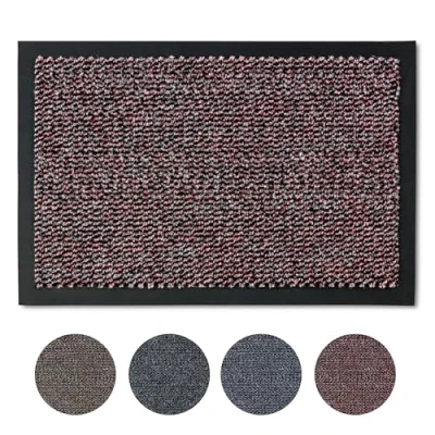 Immagine di zerbino 90x150 cm per interni ad asciugatura rapida antiscivolo clean off rosso liscio