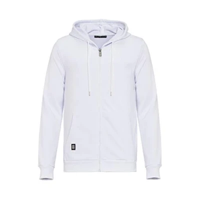 Immagine di RED BRIDGE Felpa da Uomo unicolore Giacca Tuta con Cappuccio e Tasche Frontali Premium Basic Bianco M