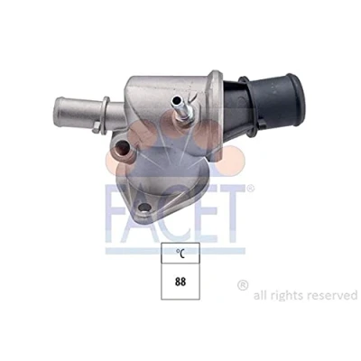 Immagine di FACET 7.8114 Termostato motore 88C Made in Italy OE Equivalent con guarnizione, collegamento filettato per sensore temperatura