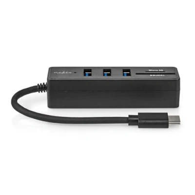 Immagine di Nedis Hub USB 1 x C™ 3 A femmina 5 porte (s) 3.2 Gen Alimentazione tramite Gbps SD &amp; MicroSD