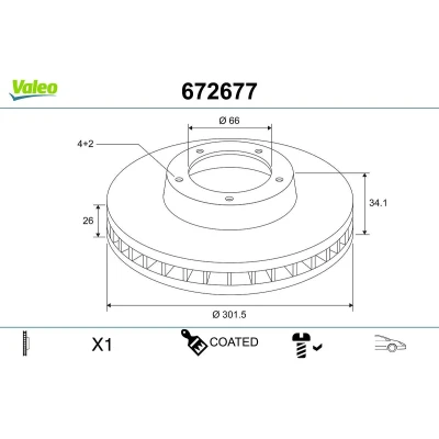 Immagine di VALEO Disco freno PEUGEOT: 207 Hatchback, 3008 I, 307 CITROËN: C4 Picasso 1, I Grand Picasso, OPEL: Corsa F Hatchback
