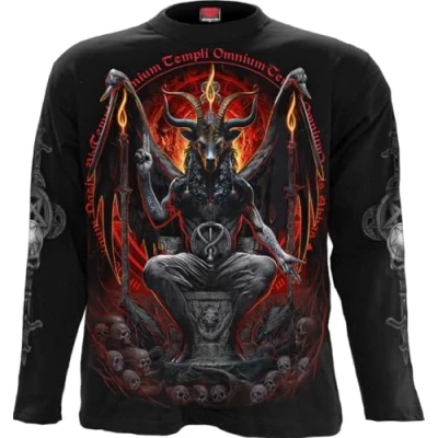 Immagine di Spiral Baphomet Uomo Maglia Maniche Lunghe nero XL 100% cotone Regular